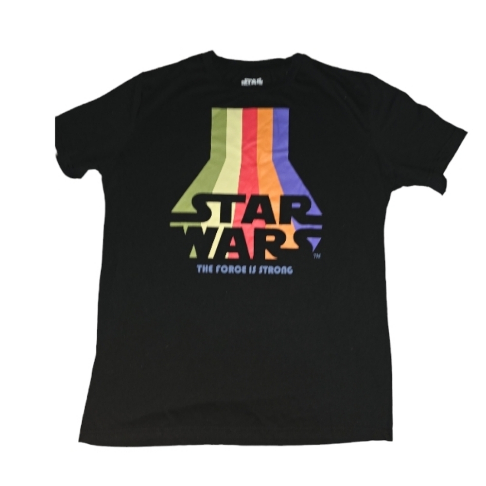 Star Wars Woman's The Force Is Strong Rainbow Logo Shirt Size XL